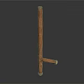 Household Wooden Hanger Stand With Simple Vertical Design And Horizontal Bar For Daily Use