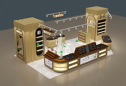 High-end Jewelry Counter Jewelry Showcase Shop in Showcase 3d model