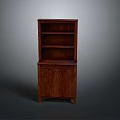 Wooden Brown Bookcase With Open Shelves And Lower Cabinet With Doors Home Furniture
