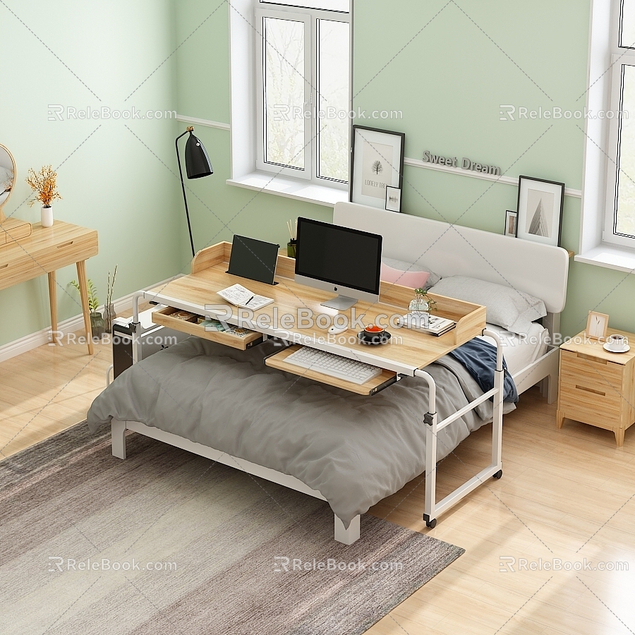 Bedroom Bed Table Storage Table Study Table model