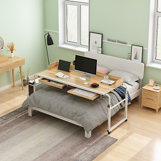 Bedroom Bed Table Storage Table Study Table 3d model