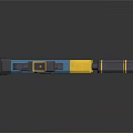 Modern Futuristic Sci Fi Weapon 3D Model With Blue Yellow Color And Scope Barrel Design