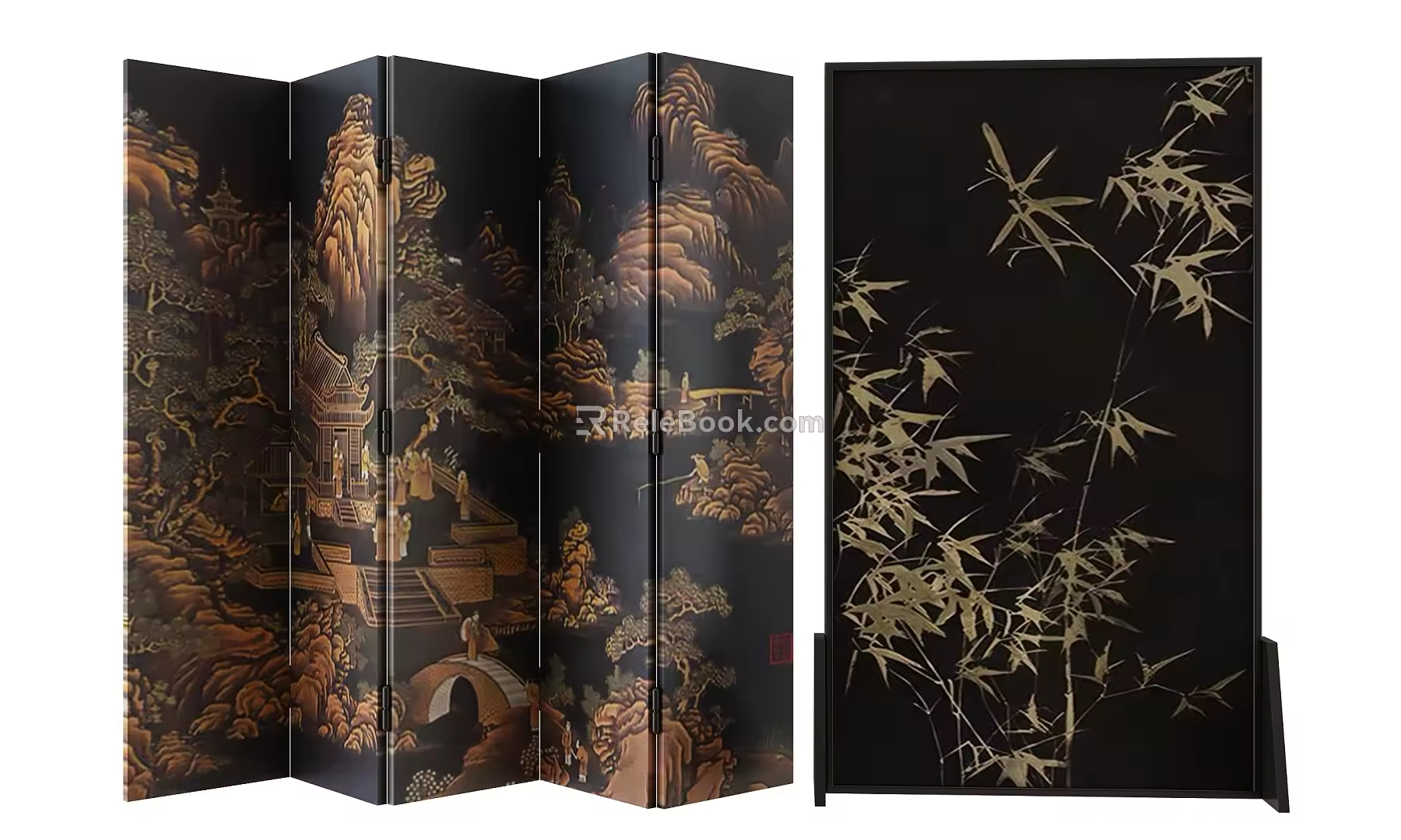 new chinese style screen 3d model