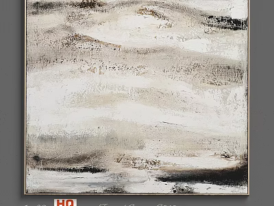 Modern Abstract Art Picture Frame With Black White Gray Tones For Home Wall Decor 3d model