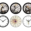 Decorative Wall Clocks With Various Unique Dial Patterns And Styles 3d model