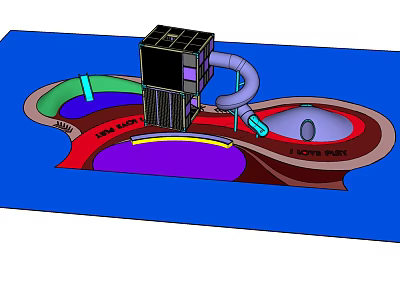 Colorful Kids Playground Equipment With Slide Pool And Multiple Fun Activity Areas 3d model