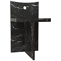 Sleek Black Marble Leisure Chair With Modern Structure And Countertop Design