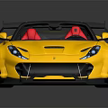 Yellow Convertible Sports Car With Red Seats Rear Spoiler And Sleek Exterior Design
