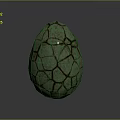 Mystical Green Cracked Egg With Ancient Mythical Creature Inside Shell 3d model