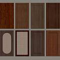 Various Wooden Hinged Doors Designs With Different Colors Textures And Mesh Oval Panels