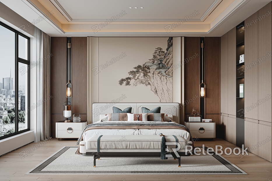 New Chinese bedroom model