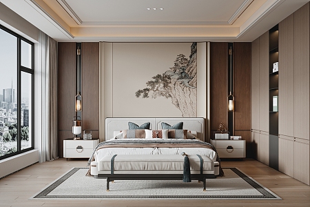 New Chinese bedroom 3d model