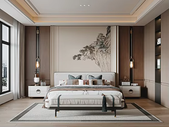 New Chinese bedroom 3d model