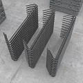 Construction Site Stacked Steel Reinforcement Mesh Cages And Structural Components 3d model