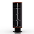 Modern Freestanding Wine Cabinet With Multi tiered Metal Racks And Dark Wood Base