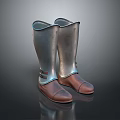 Metallic Protective Boots With Leather Sole For Daily Use And Style