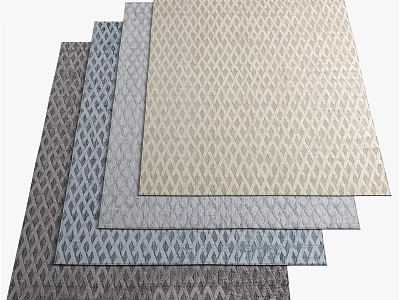 Square Rugs With Diamond Pattern In Various Colors For Home Decor 3d model