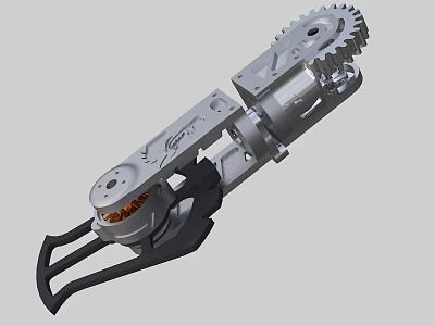Industrial Equipment Mechanical Arm Structure With Gear Rotating Joints And Metal Components 3d model