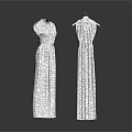 Elegant Sparkling White Sequin Evening Dresses Hanging On Two Hangers