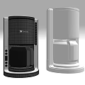 Modern Kitchen Appliances Featuring Black And White Coffee Makers With Stylish Design 3d model