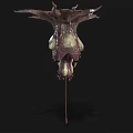 Detailed 3D Fantasy Creature Model With Spiked Tentacles And Purple White Features