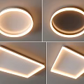 Modern Round and Square Ceiling Lights with LED Illumination for Home Interior 3d model