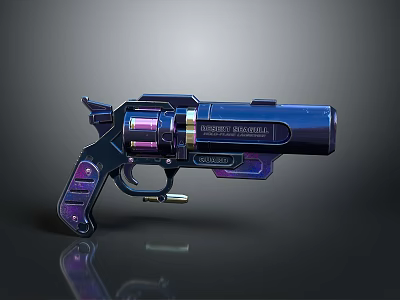 modern tactical revolver pistol 3d model