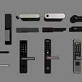 Lock Key Door Handle Smart Lock Fingerprint Lock 3d model