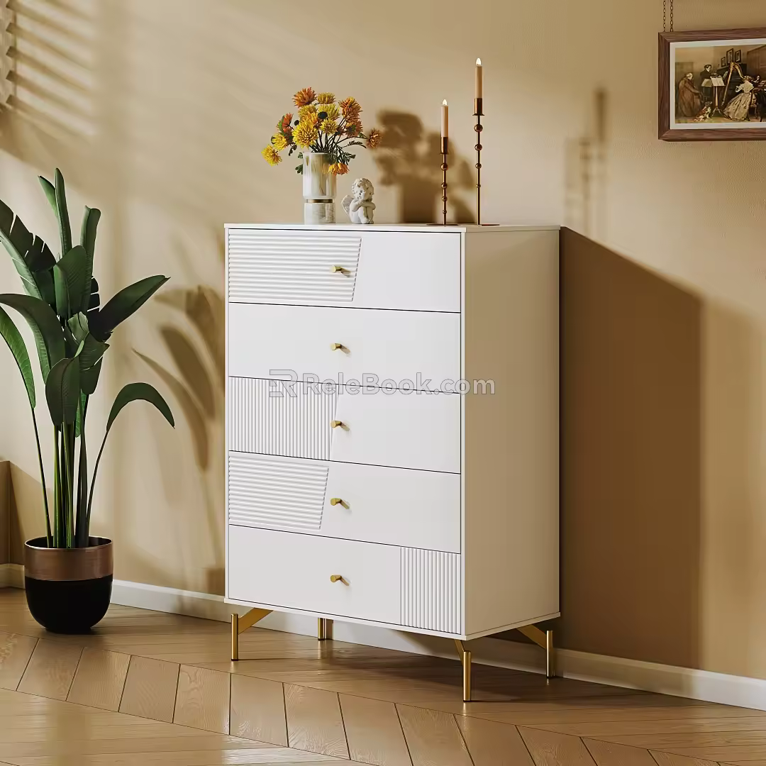 Simple chest of drawers 3d model