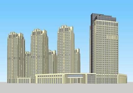 high-rise residential buildings 3d model