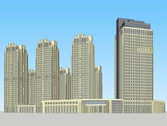 high-rise residential buildings 3d model