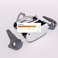 White VR Headset With Two Controllers For Virtual Reality Experience 3d model