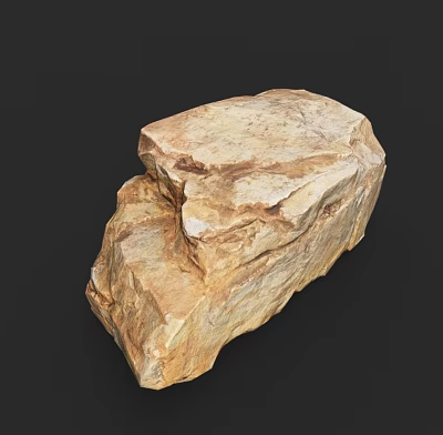 Natural Stone And Wood With Rough Surface And Rustic Texture For Decorative Design 3d model