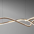 Modern Curved Gold LED Chandelier With Elegant Lighting Design For Interior