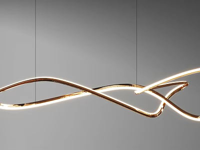 Modern Curved Gold LED Chandelier With Elegant Lighting Design For Interior 3d model
