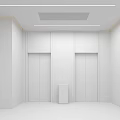 Elegant Modern Elevator Lobby With Marble Walls And Grey Floor Design 3d model