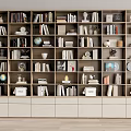 Bookcase Bookshelf Ornaments Book Decorative Cabinet 3d model