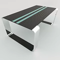 Outdoor Chair With Sleek Black Carbon Fiber Seat Silver Metal Frame And Light Green Stripes