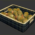 Fresh Small Bread Rolls Filled in Blue Woven Basket on Dark Background
