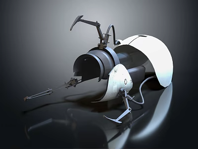 Advanced Spacecraft Mechanical Arm Component With Circular Structure And Probe Technology 3d model