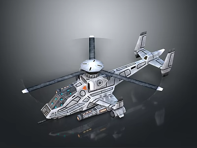 Advanced Futuristic Space Exploration Helicopter With Sci Fi Design Features 3d model
