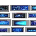 Futuristic Tech Interface Designs With Blue Digital Displays And Control Panels