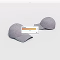 Two Light Gray Baseball Caps With Minimalist Design Cloth Material On White Background