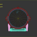 Futuristic Circular Smart Display With Blue Glowing Border And Transparent Stand