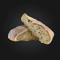 Homemade Bread With Sliced Open Airy Interior And Golden Brown Flour Dusted Crust