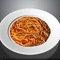 Delicious Spaghetti With Red Sauce Served On White Ceramic Plate