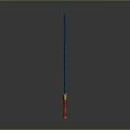 Decorative Sword With Blue Blade Red Hilt And Golden Accents