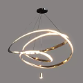Modern Design Chandeliers with Circular Spiral Curved Shapes and LED Lighting for Interior Spaces