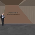 Modern Front Desk Background Wall Simple Background Wall Front Desk Reception Area Background Wall Company Front Desk Background Wall 3d model