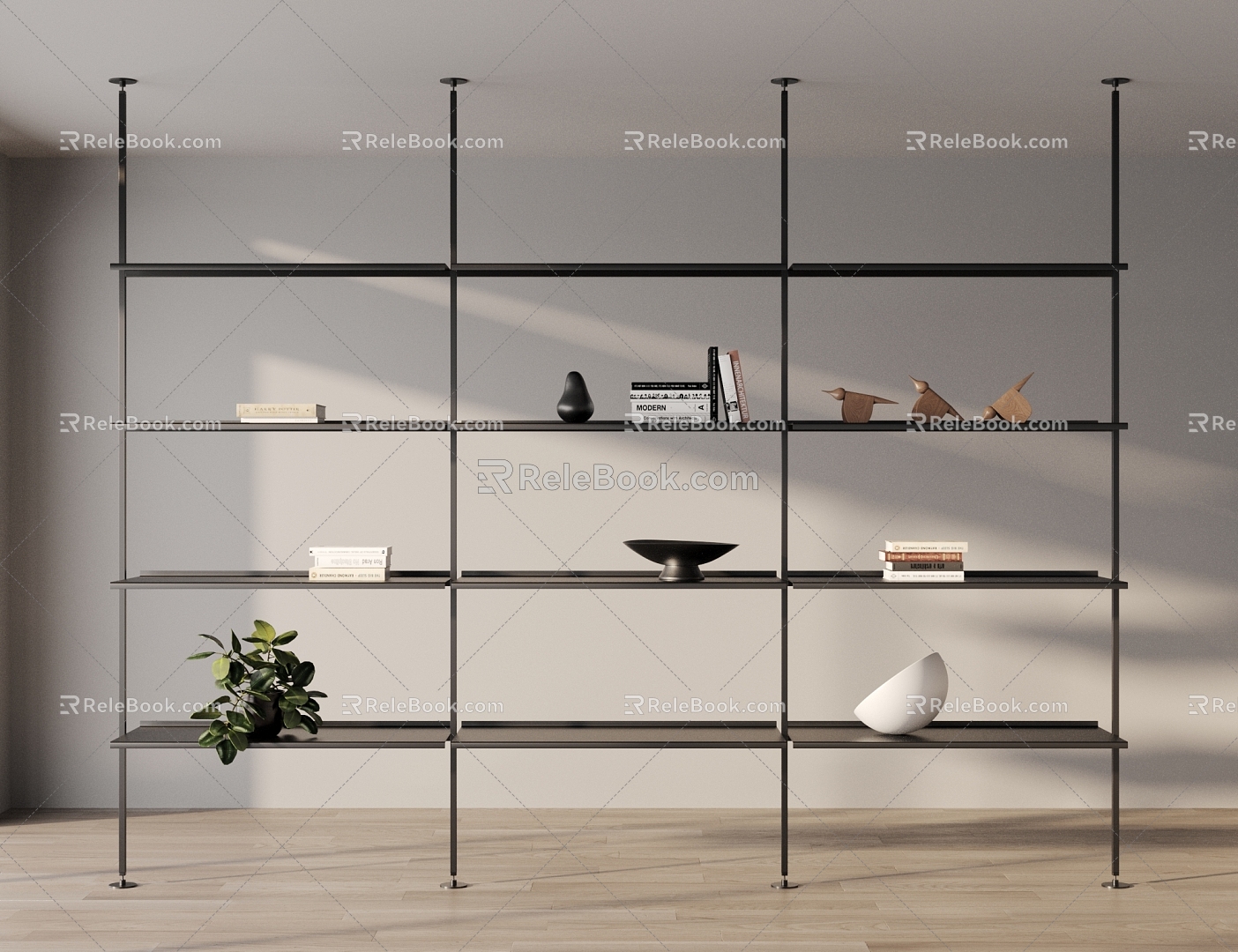 Modern Bookshelf 3d model